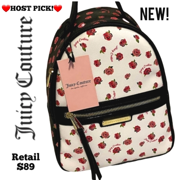Juicy Couture Handbags - Juicy Couture $89 Retail, FINAL PRICE! NEW! Black Rose Promenade Mini Backpack